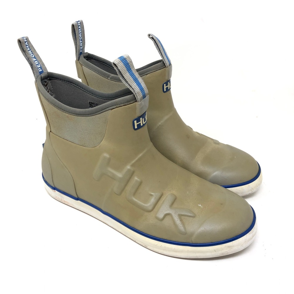 Huk Mens 7.5 Womens 9 Rogue Wave Fishing Boots Tan Blue